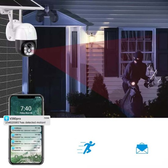 A1414 Соларна куполна камера  4G - 6LED